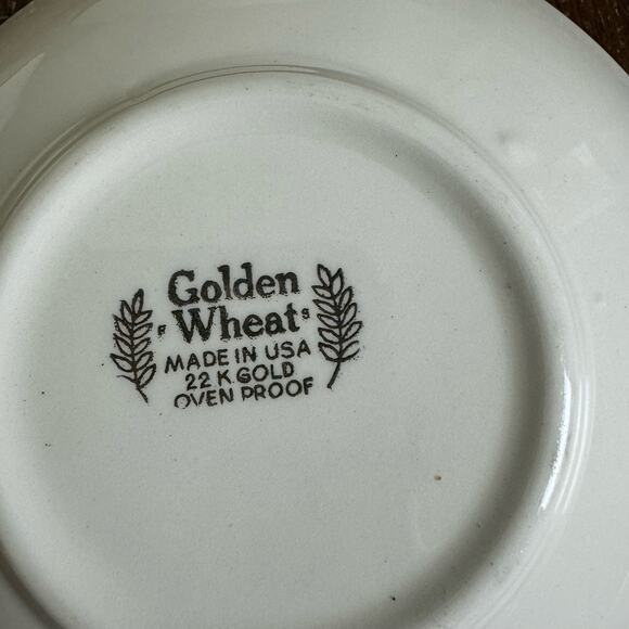 Homer Laughlin VINTAGE Golden Wheat 22K‎ Gold Accent Set of 4 Bowls 5 inch - Picture 4 of 4